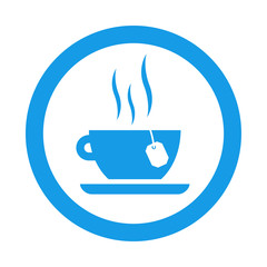 Icono redondo taza te azul