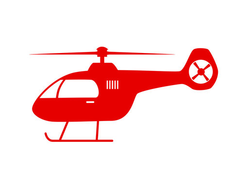 Helicopter vector icon on white background