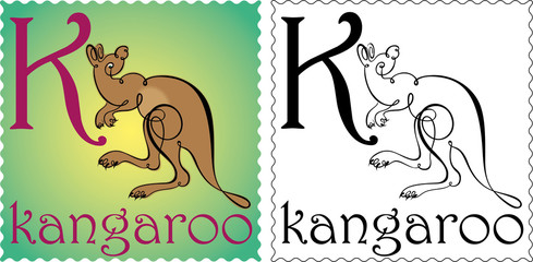 zoo alphabet kangaroo