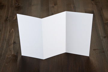 blank white folding paper flyer