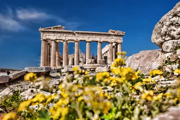Fotobehang Parthenontempel op de Akropolis in Athene, Griekenland © Tomas Marek