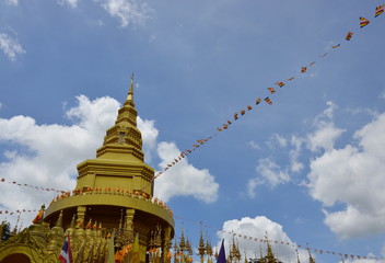 golden pagoda in Buddhist temple