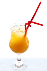 Yellow cocktail in a glass