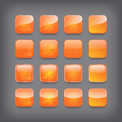 Set of blank orange buttons