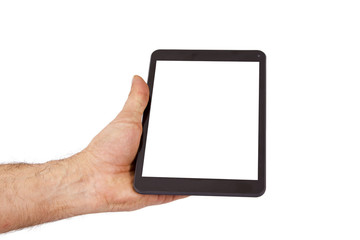 hand with tablet