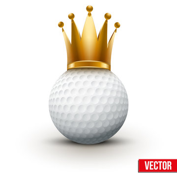 Golf ball with royal crown of queen
