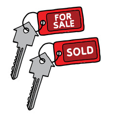 Real Estate keys concept, hand drawn. EPS8.