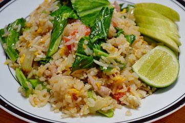 fried rice with Chinese kale