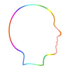 Coloration human face on a white background