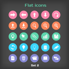 Vector Round Flat Icon Set ?2