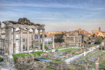 Fototapeta na wymiar Roman Forum Sunset HDR -2