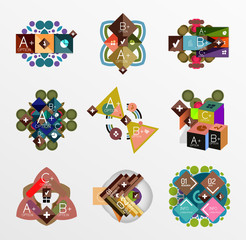 Naklejka premium Set of abstract geometric shapes with options