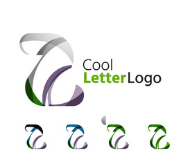 Set of abstract Z letter company logos. Business icons