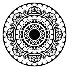 	
Mehndi, Indian Henna floral tattoo round pattern