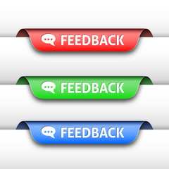 Vector feedback labels or tags for the web design