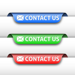 Vector contact us labels or tags for the web design