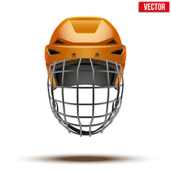 Classic orange Goalkeeper Ice Hockey Helmet isolated