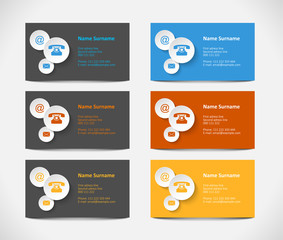 set of visiting cards, illustration