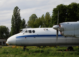 Cabin of old passenger aircraft 