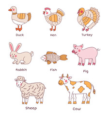 Collection of farm animals