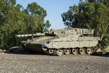Merkava tank on the field of battle