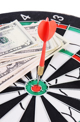 Darts on a wooden background