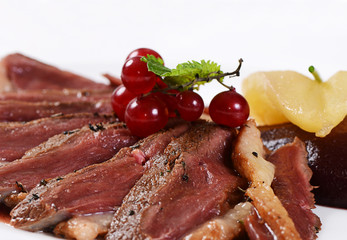 Duck breast in wine sauce