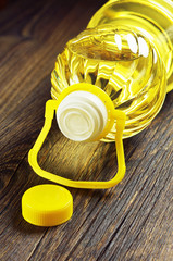 Vegetable oil in plastic bottle