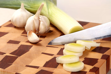vegetables on a chopping board