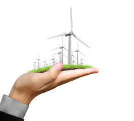 wind turbines in the hand