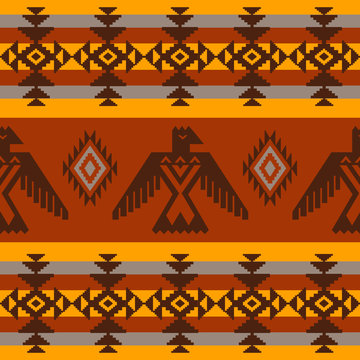 Ethnic seamless pattern on tribal native american style
