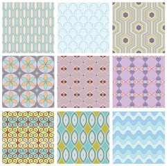 Set of geometric seamless pattern. Texture for fabric.