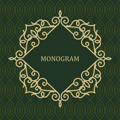 Vector Line Frame for Monogram, Invitation, Wedding.