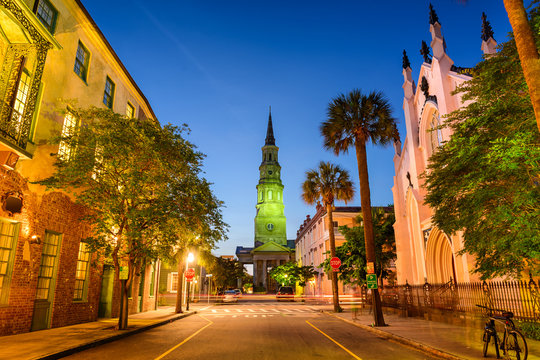 Charleston, South Carolina, USA on Church Street.
