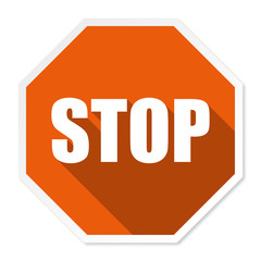 Stop sign in a flat vector illustration
