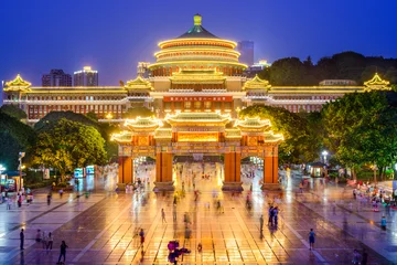 Foto op Canvas Chongqing, China in de Grote Hal van het Volk. © SeanPavonePhoto