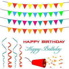 Obraz premium Garland Bunting and accessories for greeting card