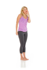 Fototapeta premium Model isolated talking shouting voice