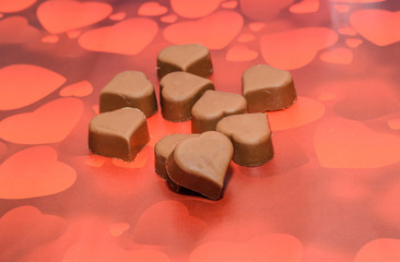 Obraz na płótnie Canvas Heart shape chocolate, Valentines Day sweets
