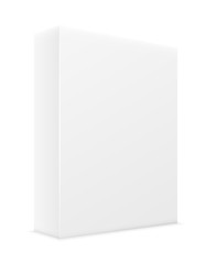 white paper carton box packing vector illustration