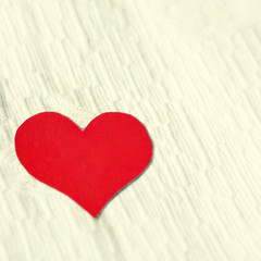 Heart Shape on the Fabric Background