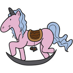 image of a pink doodle style unicorn