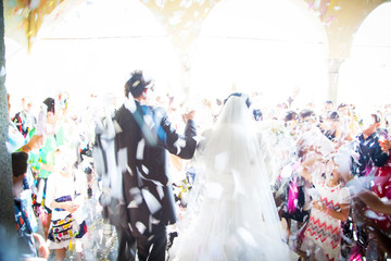 Young Couple Just Married - obrazy, fototapety, plakaty