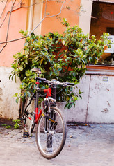 Plakat bike near wall