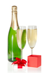 Champagne with small gift