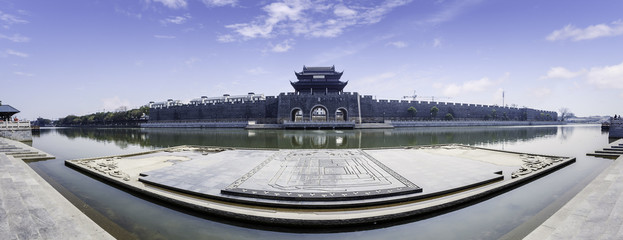 sky and ancient city gate of china