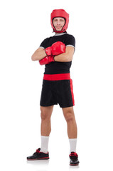 Funny boxer isolated on the white