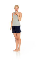 Fototapeta premium Model isolated covering mouth