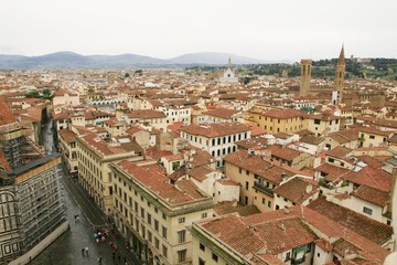 Fototapeta na wymiar View to the Basilica of Santa Croce from Florence Cathedral