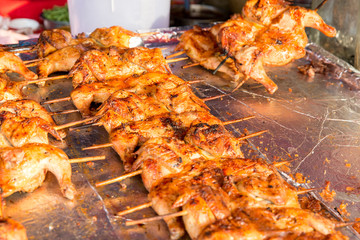 chicken grill at street market
